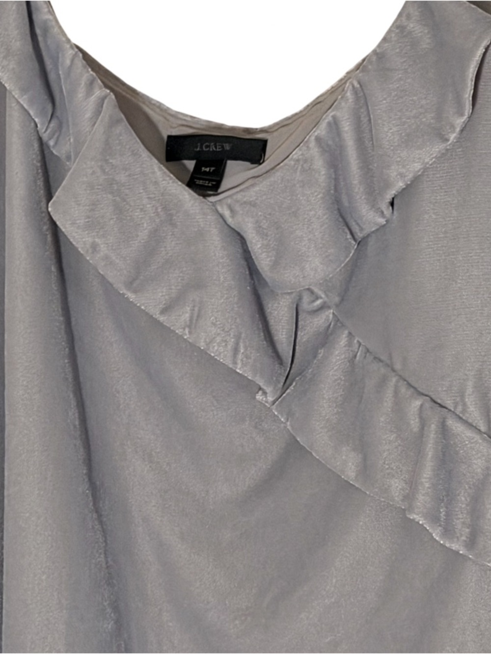J. Crew Gray Soft Velvet Ruffled Adjustable Strap Sleeveless Top - Picture 4 of 7